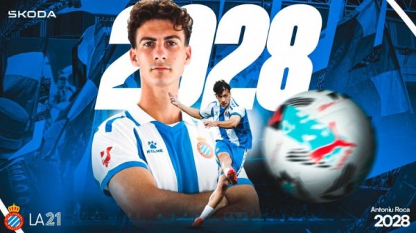 Official: Espanyol renews contract with 22-year-old winger Antonio Roca until 2028