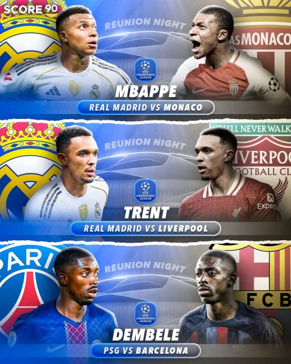 Champions League match against the old master! Arnold, Dembele, Mbappe and others will encounter their old clubs in the league stage
