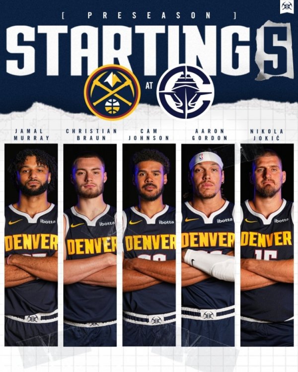 Nuggets VS Clippers starting lineup: Murray, Braun, C-Johnson, Gordon, Jokic