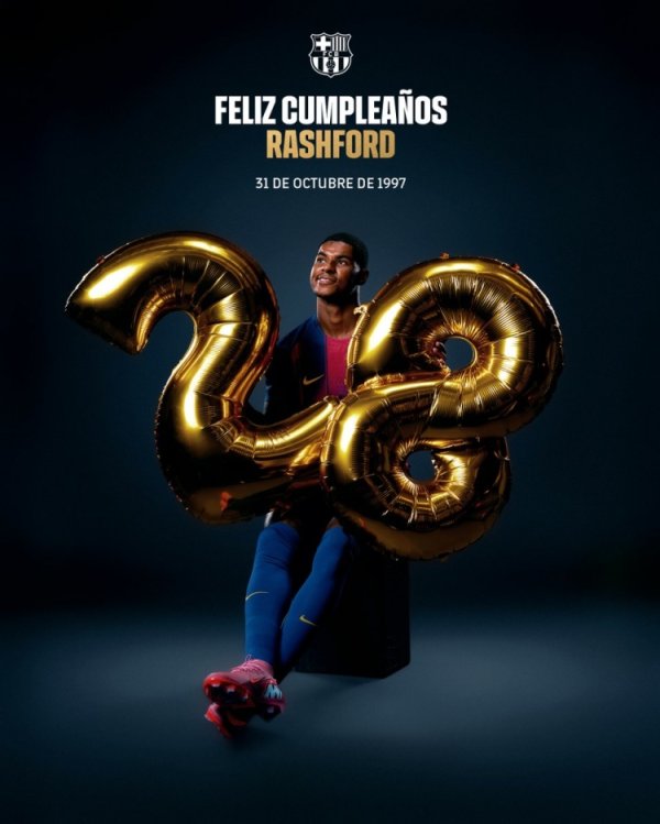 5 goals and 7 assists in 13 games since joining! Barcelona releases official poster to congratulate Rashford on his 28th birthday
